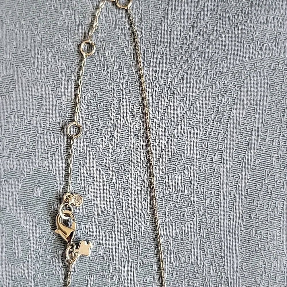 Silver KATE Spade Pendant Necklace With Glitter Center - Picture 3 of 5